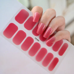 14Tips Solid Color Stickers Nail Art Supplies European & American Simple Decals Oil Film Decals Press on Nails Stickers Designer (ONLINE ORDER ONLY)