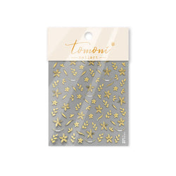 Gold Hot Stamping Flowers Leaves 3D 5D Pearl Bead Delicate Self Adhesive Nail Art Decorations Stickers Manicure Decals Wholesale (Online Order Only)