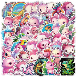 Kawaii Salamander Stickers Cute Pink Animal Decals for Diary, Scrapbook, Laptop, Phone, Car, Bike - 10/30/50PCS (Online Order Only)