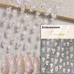 Butterfly Rose Laser Jelly Hot Stamping Lace Letter Flower Love Heart Bowknot 5D Self Adhesive Nail Art Stickers Manicure Decals (ONLINE ORDER ONLY)