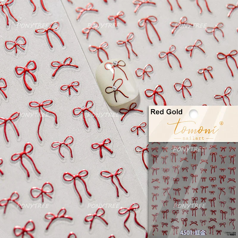 Lace Bowknot Hollow Out Fabric Art Fragmentation Sensation Petal Embossed Hottie Adhesive Nail Art Sticker Chic Manicure Decals (ONLINE ORDER ONLY)