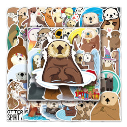 10/50Pcs Cute Animal Otter Masking Stickers Scrapbooking Diary Japanese Stationery Paper Deco School Supplies (ONLINE ORDER ONLY)
