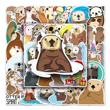 10/50Pcs Cute Animal Otter Masking Stickers Scrapbooking Diary Japanese Stationery Paper Deco School Supplies (ONLINE ORDER ONLY)