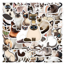 Siamese Cat Cartoon Stickers 10/30/50pcs Waterproof Decorative for Phone Laptop Helmet Kids (Online Order Only)