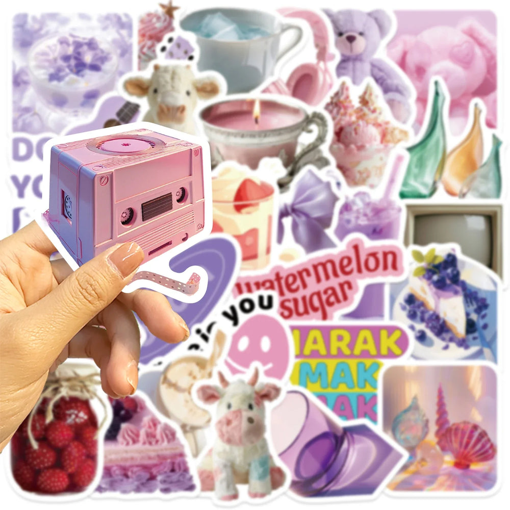 30Pcs Purple Aesthetics Sticker Diy Computer Stickers for Water Bottles Waterproof Journal Arts Crafts Toy Decals (ONLINE ORDER ONLY)