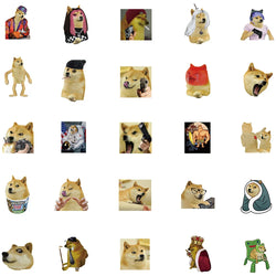 50pcs Funny Spoof Dogs Meme Sticker For Laptop Water Bottle Phone Kids Toy Waterproof Graffiti Bicycle Car Decals (ONLINE ORDER ONLY)