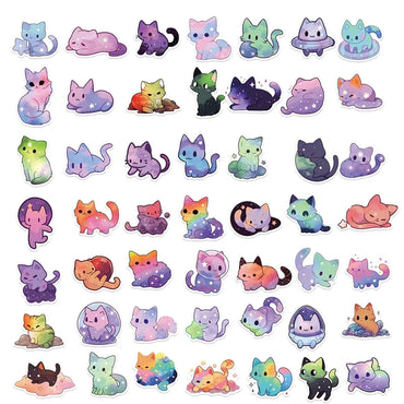 10/30/50PCS Cute Starry Sky Cat and Sealife Sticker Packs (ONLINE ORDER ONLY)