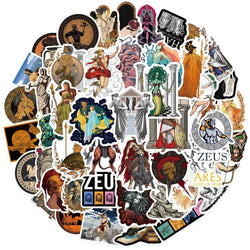 Greek Mythology Aesthetic Stickers: 10/30/50pcs for Suitcase, Skateboard, Laptop, Luggage, Phone, Car, DIY Decal (Online Order Only)