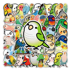 50Pcs Parrot Cartoon Waterproof Vinyl Stickers for Skateboard Snowboard (Online Order Only)