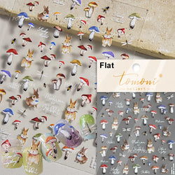 Peach Blossom Flower Yellow Rabbit Bunny Love Heart Delicate Totem 5D Self Adhesive Nail Art Stickers Rhinestone Manicure Decals (ONLINE ORDER ONLY)