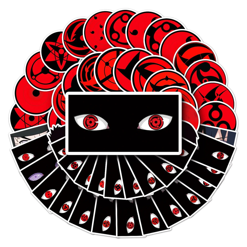 50Pcs Cartoon Eyes Waterproof Vinyl Stickers for Skateboard Snowboard Decal (Online Order Only)