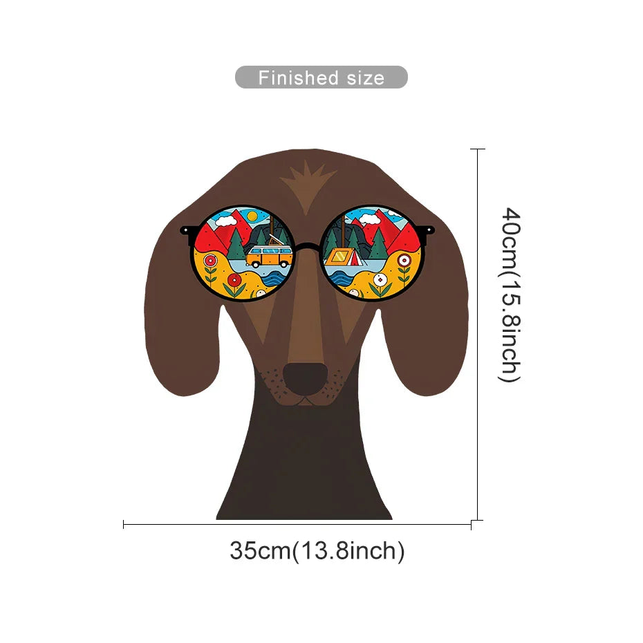 Cute Dog Glasses Wall Sticker Vinyl Art Decor for Kids Room (Online Order Only)