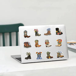 50pcs Vintage Flowers Boots Graffiti Stickers  DIY Scrapbooking  Waterproof Sticker For Laptop Phone Guitar Luggage (Online Order Only)