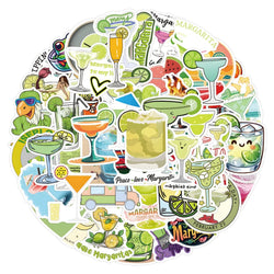 Margarita Cocktail Stickers 10/30/55PCS Cartoon Decals for Luggage Laptop Phone Car Bike Skateboard Kids Toy (ONLINE ORDER ONLY)