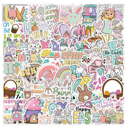 Cute Cartoon Easter Stickers 10/30/50pcs for Laptop, Suitcase, Phone, Diary, Kids (Online Order Only)
