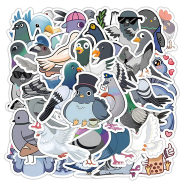 10/60pcs Cartoon Pigeons Animal Stickers Graffiti Decals DIY Luggage Laptop Tablet Notebook PVC Sticker for Kids Classic Toys (ONLINE ORDER ONLY)