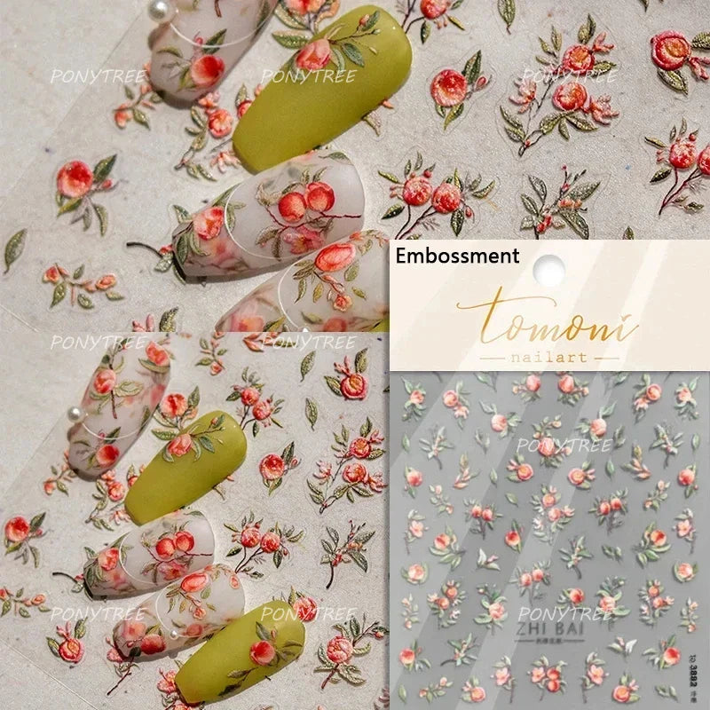 Carambola Grape Honey Peach Cherry Pineapple Pineapple Orange Apple Lemon Bromeliad Fruit Jelly Nail Art Sticker Manicure Decals (ONLINE ORDER ONLY)