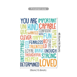 Kids Inspirational Wall Sticker - Motivational Art for Classroom, Playroom, Bedroom Decor (Online Order Only)