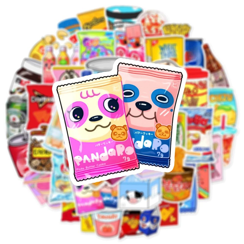 10/30/50Pcs Food and Drink Brand Sticker Packs (ONLINE ORDER ONLY)