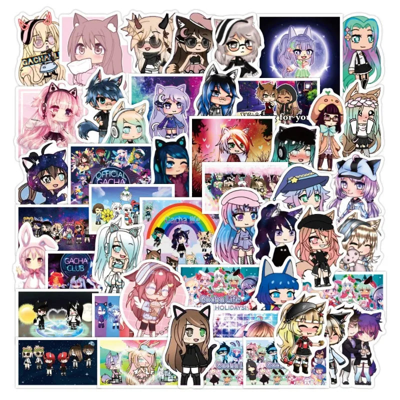 Gacha Life Stickers Pack - Laptop, Phone, Car, Water Bottle, Luggage, Scooter, Fridge Decor (Online Order Only)