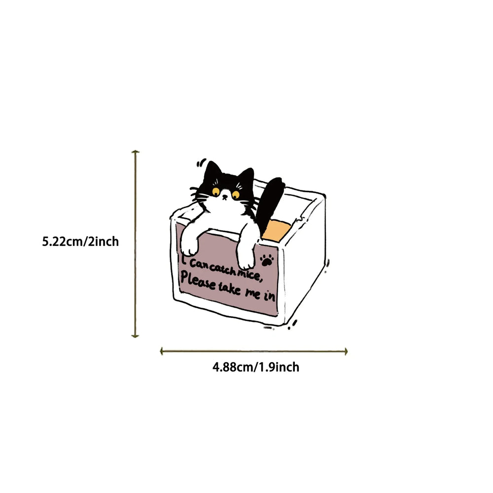 50PCS Cute Cow Cat Stickers Vinyl Waterproof Funny Cats Decals for Water Bottle Laptop Skateboard Scrapbook Luggage Kids Toys (ONLINE ORDER ONLY)