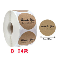 50-500pcs Round Natural Kraft Handmade Thank You Stickers Scrapbooking For Gift Baking Package Adhesive Sticker Seal Labels (ONLINE ORDER ONLY)