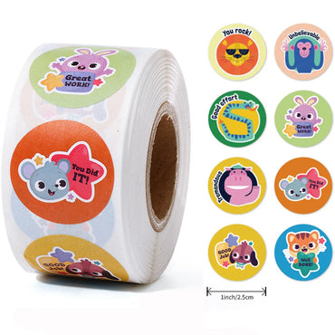100-500pcs Teacher Reward Sticker Fun Motivation Animal Sticker For School Teacher Student Stationery Stickers (Online Order Only)