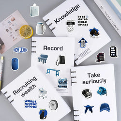 30Pcs Blue Time Cartoon Aesthetic Stickers Cute Decal For Computer Laptop Phone Luggage Graffiti Sticker Toy (ONLINE ORDER ONLY)