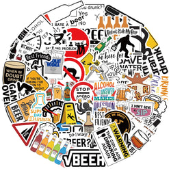 Cartoon Alcoholism Stickers Waterproof Decal for Laptop Motorcycle Luggage Snowboard Fridge Phone Car (ONLINE ORDER ONLY)
