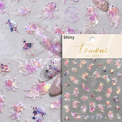 Pink Star Oceanic Shell Starfish Conch Bowknot Embossment Shiny Delicate 5D Chic Self Adhesive Nail Art Stickers Manicure Decals (Online Order Only)
