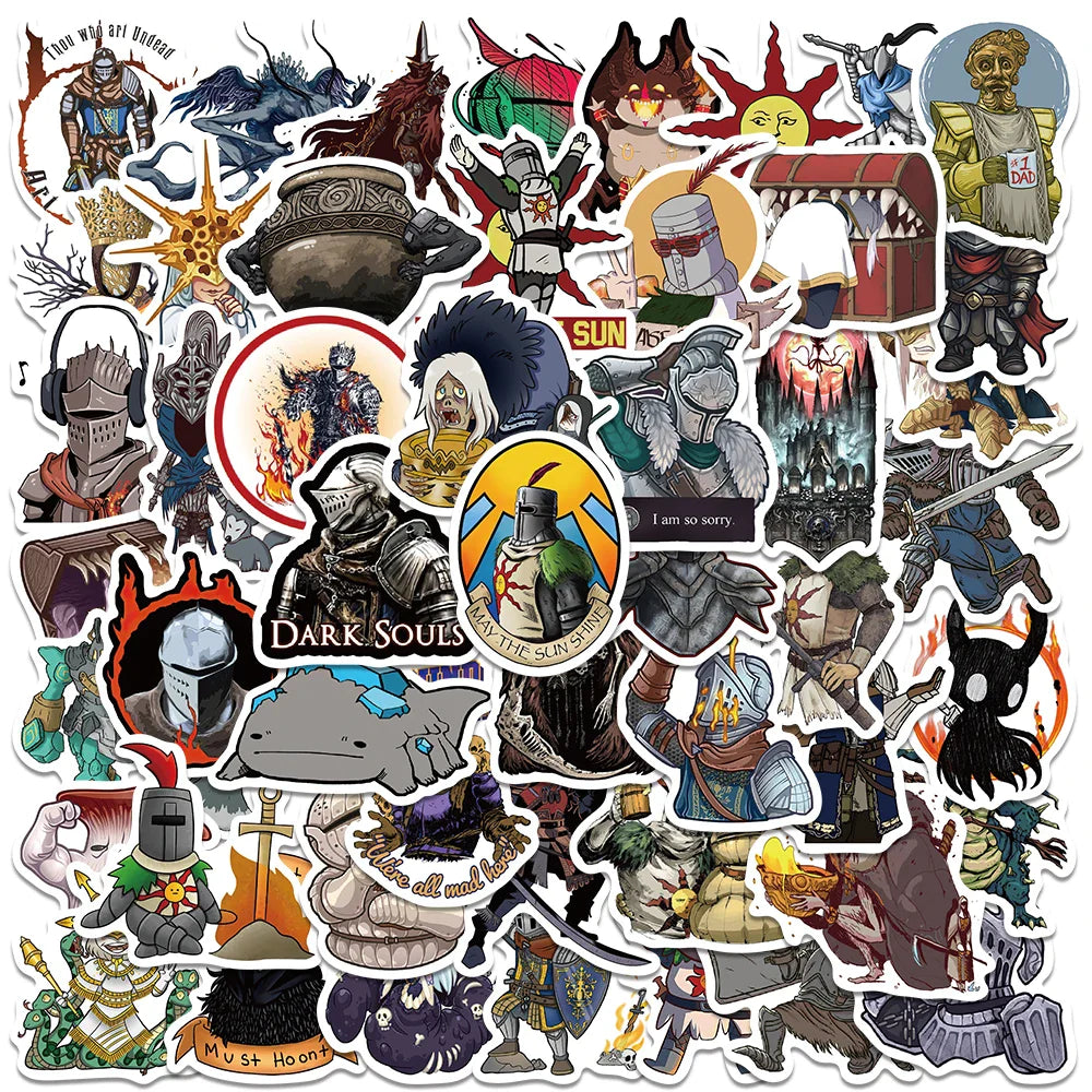 50PCS Dark Souls Horror Stickers Anime Decals Waterproof for Skateboard Laptop Motorcycle (Online Order Only)