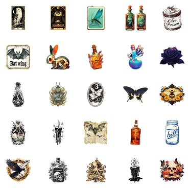 10/30/50PCS Vintage Magic Animal Sticky PVC Sticker Aesthetic DIY Decoration Scrapbooking Hand Accounting Supplies for Kids (ONLINE ORDER ONLY)