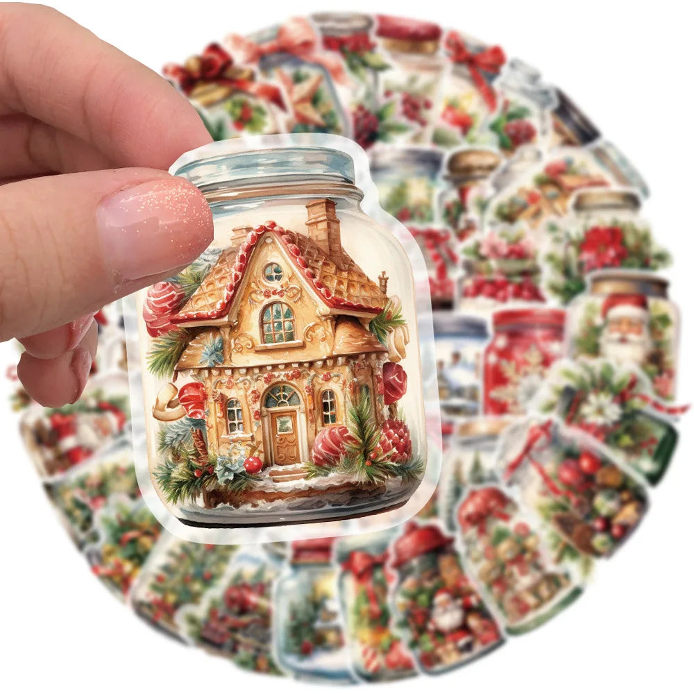 Christmas Bottle Sticker Decals for Phone Laptop Luggage Skateboard (Online Order Only)