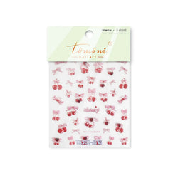Lovely Red Heart Crystal Cherry Fruit Bowknot Letter Gold Pink Self Adhesive Nail Art Sticker Delicate Rhinestone Manicure Decal (ONLINE ORDER ONLY)