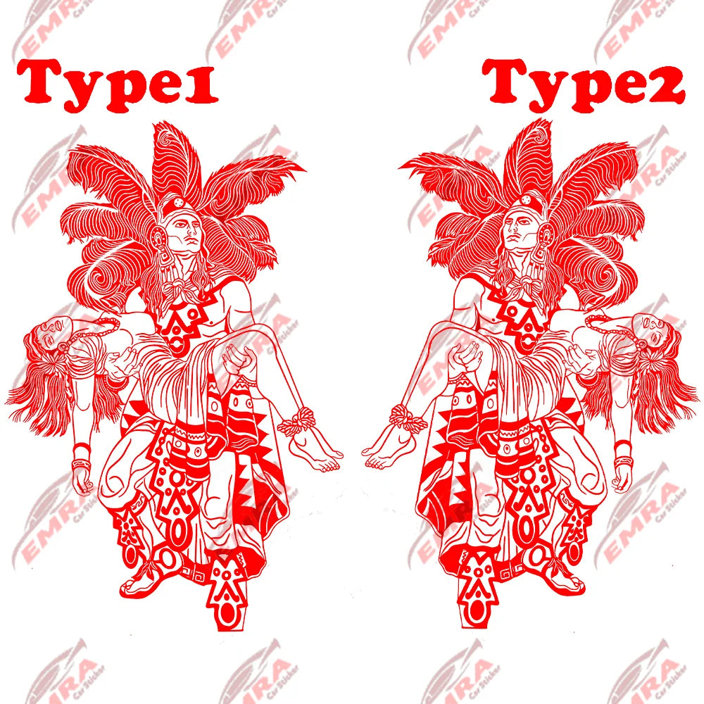 Aztec Man Women Stickers For Car Stickers External Accessories Hood Decoration Die Cutting Waterproof Prevent PVC Vinyl Decal (ONLINE ORDER ONLY)