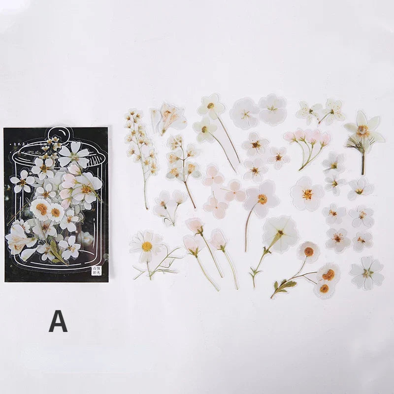40Pcs Fresh Flower Stickers - Cute Decorative Stationery Stickers (ONLINE ORDER ONLY)