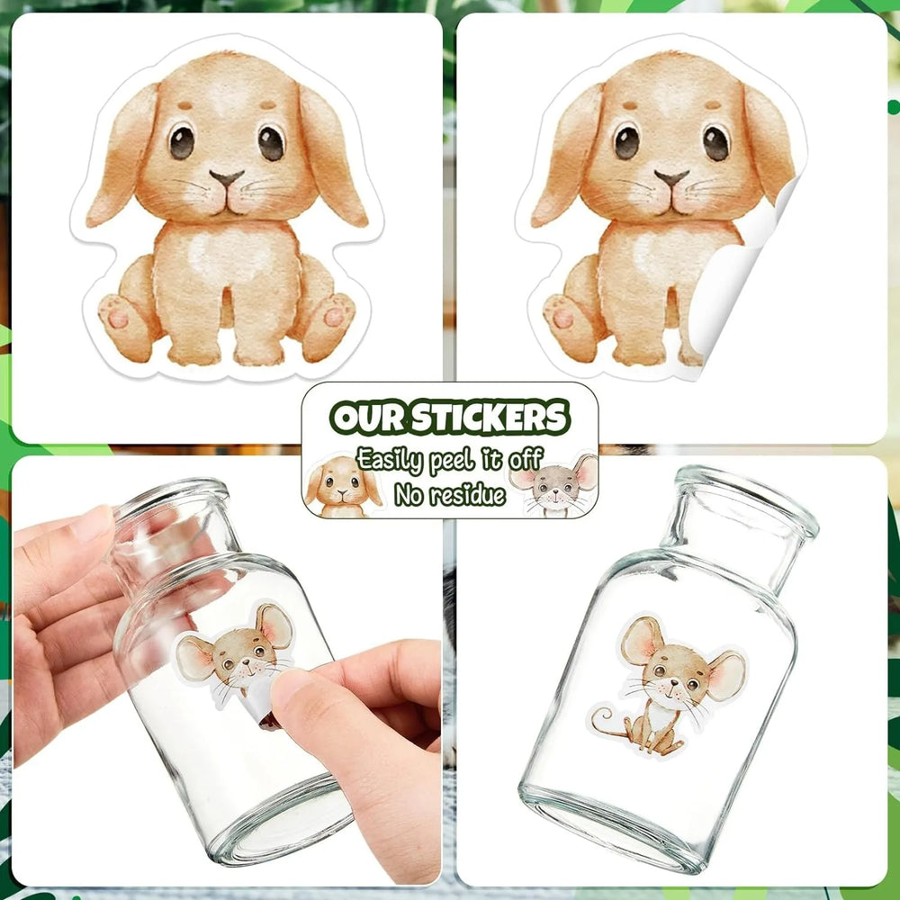 500Pcs /1 Rolls 2.5cm/1inch Cute Animal Cat  Shaped Sticker Decoration Gift Box Sticker Label Stationery Sticker (ONLINE ORDER ONLY)