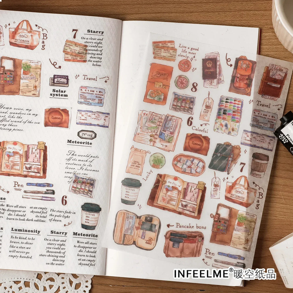 Journamm Cute Stickers Scrapbooking Supplies Materials Collage Junk Journal Adhesive Decor Diary Album Planner Craft Stickers (Online Order Only)