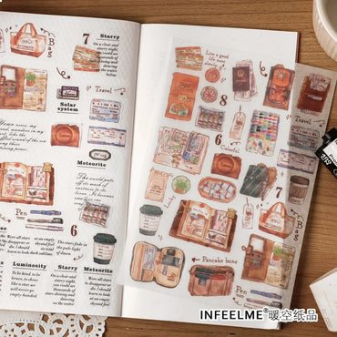 Journamm Cute Stickers Scrapbooking Supplies Materials Collage Junk Journal Adhesive Decor Diary Album Planner Craft Stickers (Online Order Only)