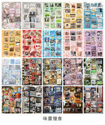 20 Sheets Japanese Retro Dessert Cut Film Sticker Book Y2K Sticker Journal Handbook Scrapbooking Kawaii Decoration Sticker Gift (ONLINE ORDER ONLY)