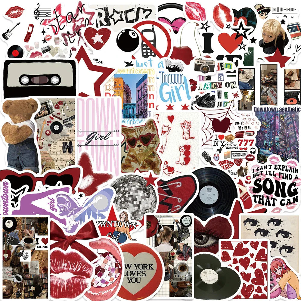 Y2K Graffiti Stickers 10/30/50PCS Waterproof Decals for Notebook, Skateboard, Guitar, Phone, Bike (ONLINE ORDER ONLY)