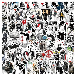 10/30/50/100pcs Cartoon Banksy Street Art Graffiti Stickers Decals Kids Toys Notebook Laptop Phone Notebook Decoration Sticker (Online Order Only)