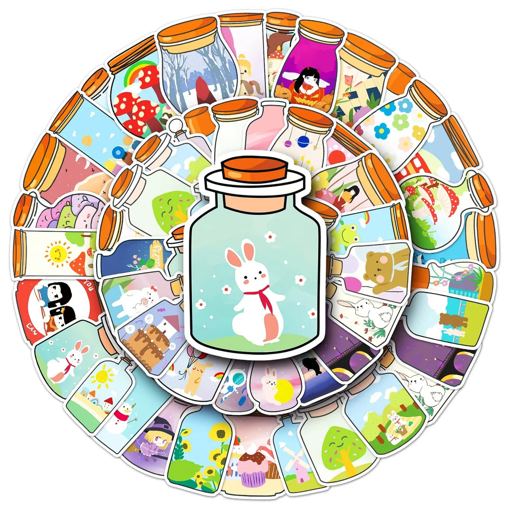 50Pcs Cartoon Waterproof Vinyl Stickers for Skateboard Snowboard (Online Order Only)