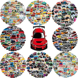 50pcs Cartoon Car Graffiti Stickers for Laptop, Luggage, Vehicle, Scrapbook, Kids Decoration (ONLINE ORDER ONLY)