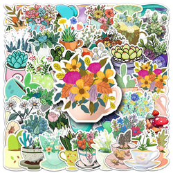 Cartoon Plant Stickers for Water Bottle, Laptop, Phone, Notebook - 10/30/50pcs (Online Order Only)