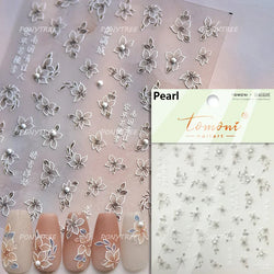 Cute Beige Yellow Pristine Fresh Daisy Flower 5D Shiny Soft Embossed Relief Charm Self Adhesive Nail Art Stickers Manicure Decal (ONLINE ORDER ONLY)