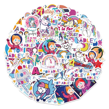 10/30/50PCS Cartoon Game Unicorn A for Adley Stickers DIY Phone Laptop Luggage Skateboard Graffiti Decals Fun for Kid Toy (ONLINE ORDER ONLY)