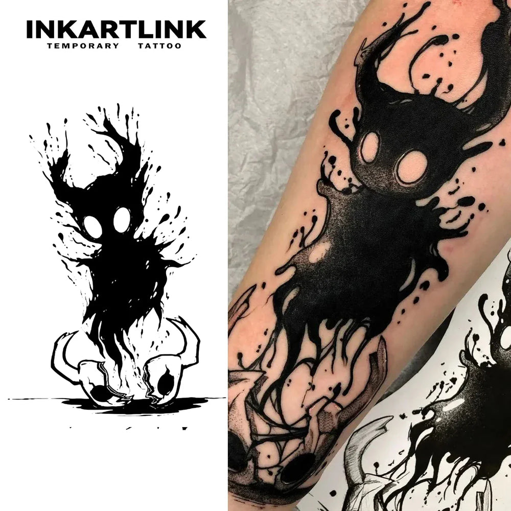 The devil is out of body Temporary Tattoo,Lasts To 15 Days New Technology Magic Waterproof Semi Permanent Sticker. (ONLINE ORDER ONLY)