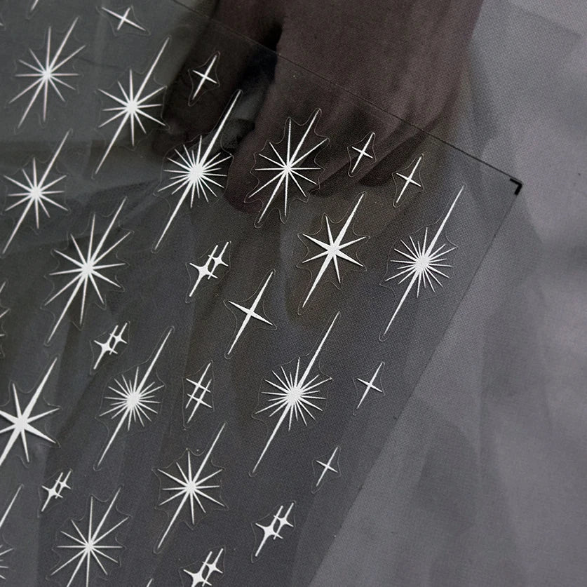 Gold Silver Star Laser Pink Colorful Glitter Starlight Sparkle Rhinestones Relief Nail Art Decorations Stickers Manicure Decals (ONLINE ORDER ONLY)
