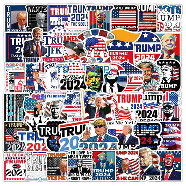 53 Trump Graffiti Stickers for Helmet, Wall, DIY Decoration with Storage Box (Online Order Only)